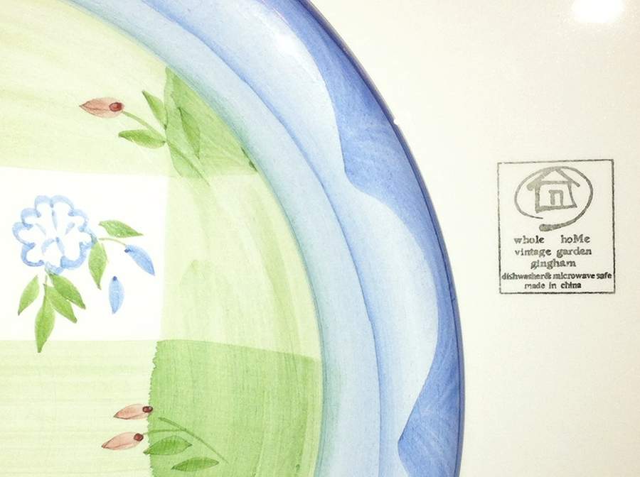 Vintage Garden Gingham Dinner Plate by Whole Home-1