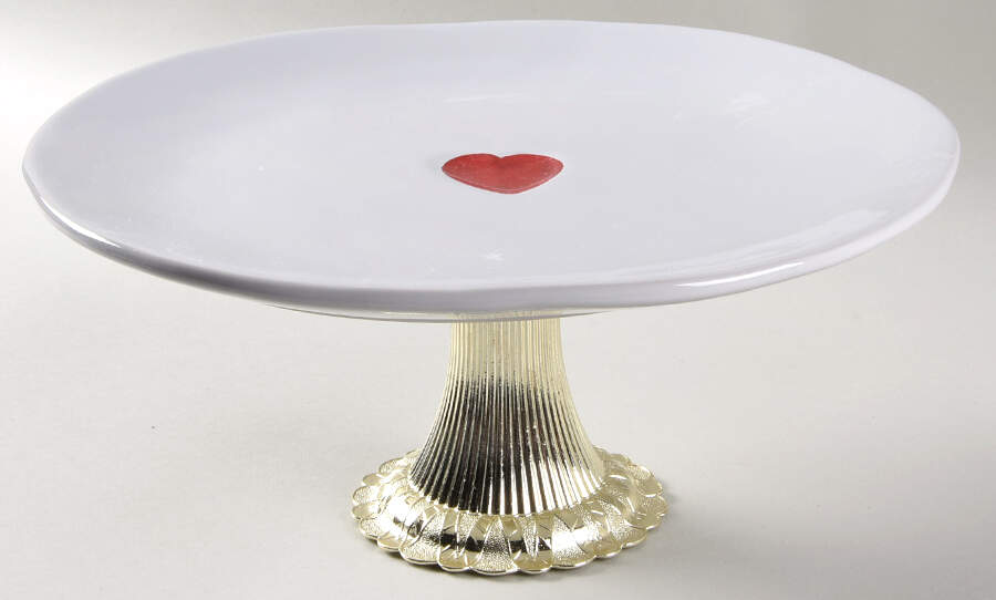 Valentine's Day Cake Stand with 4"-5" Metal Pedestal  Hc by Williams-Sonoma-1