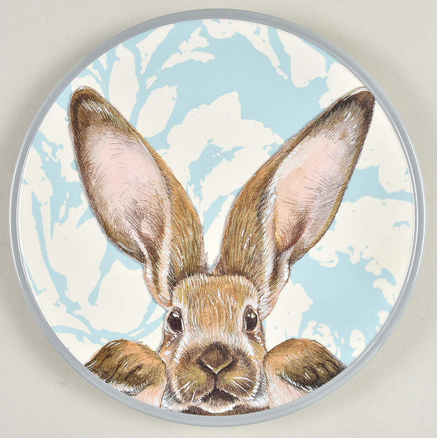 Damask Easter Bunny Melmac/Melamine Child's Plate by Williams-Sonoma-1