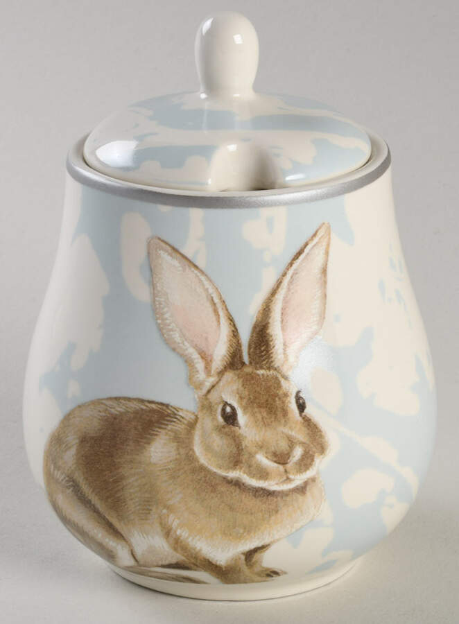 Damask Easter Bunny Sugar Bowl & Lid by Williams-Sonoma-1
