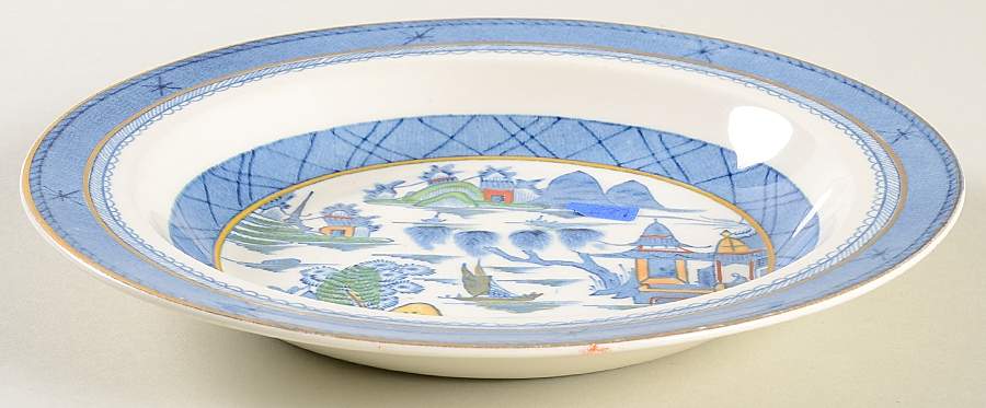 Canton Multicolor Rim Soup Bowl by Wood & Sons-1