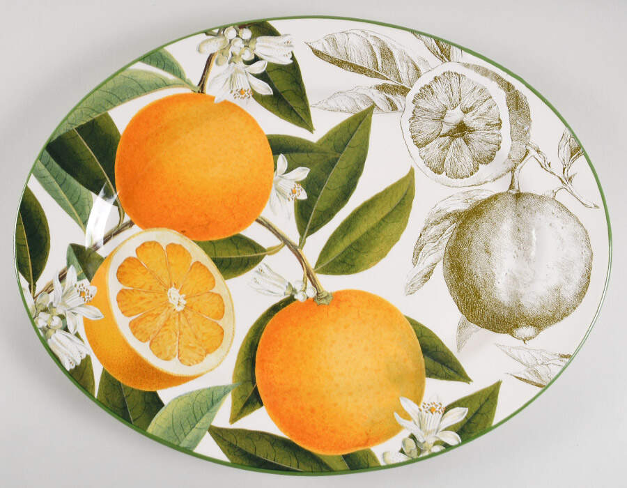 Botanical Citrus 17" Oval Serving Platter by Williams-Sonoma-1