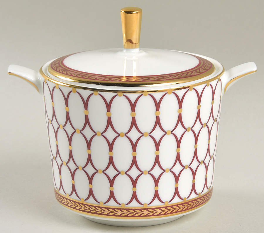 Renaissance Red Sugar Bowl & Lid by Wedgwood-1