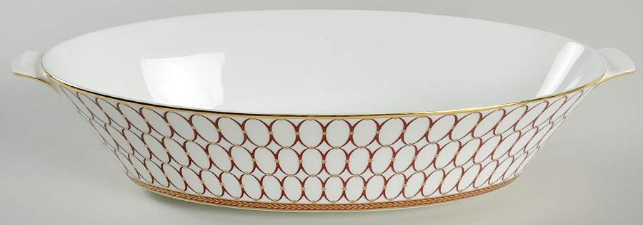 Renaissance Red 11" Oval Vegetable Bowl by Wedgwood-1