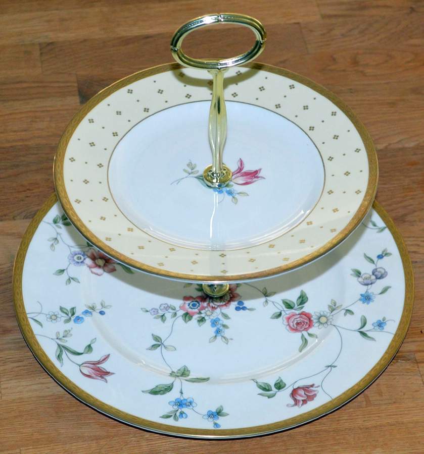Grace 2 Tiered Serving Tray (Dinner & Salad Plate) by Wedgwood-1