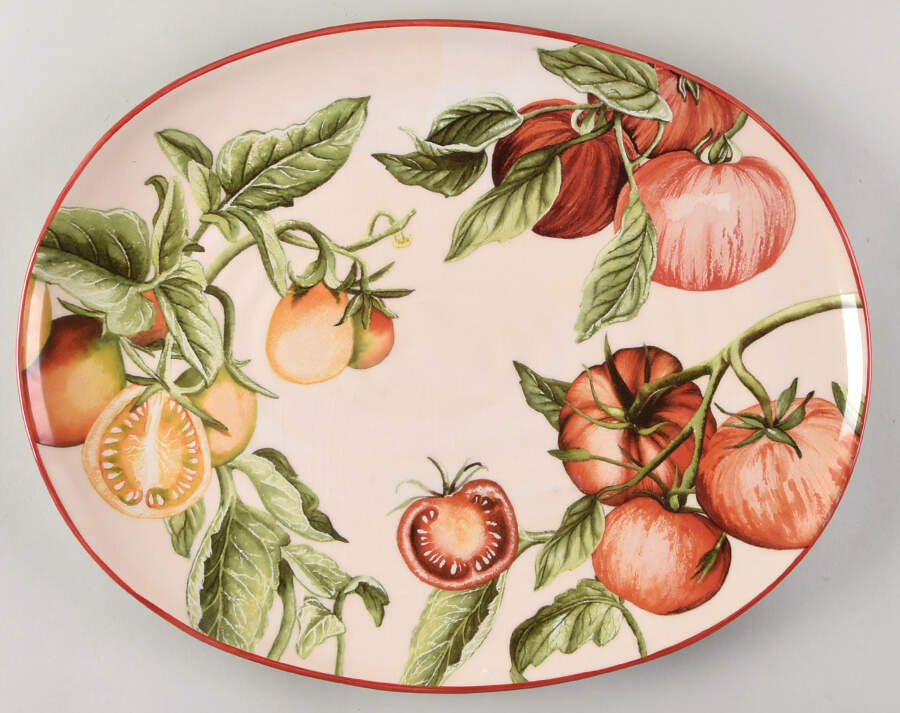 Botanical Tomato 18" Oval Serving Platter by Williams-Sonoma-1