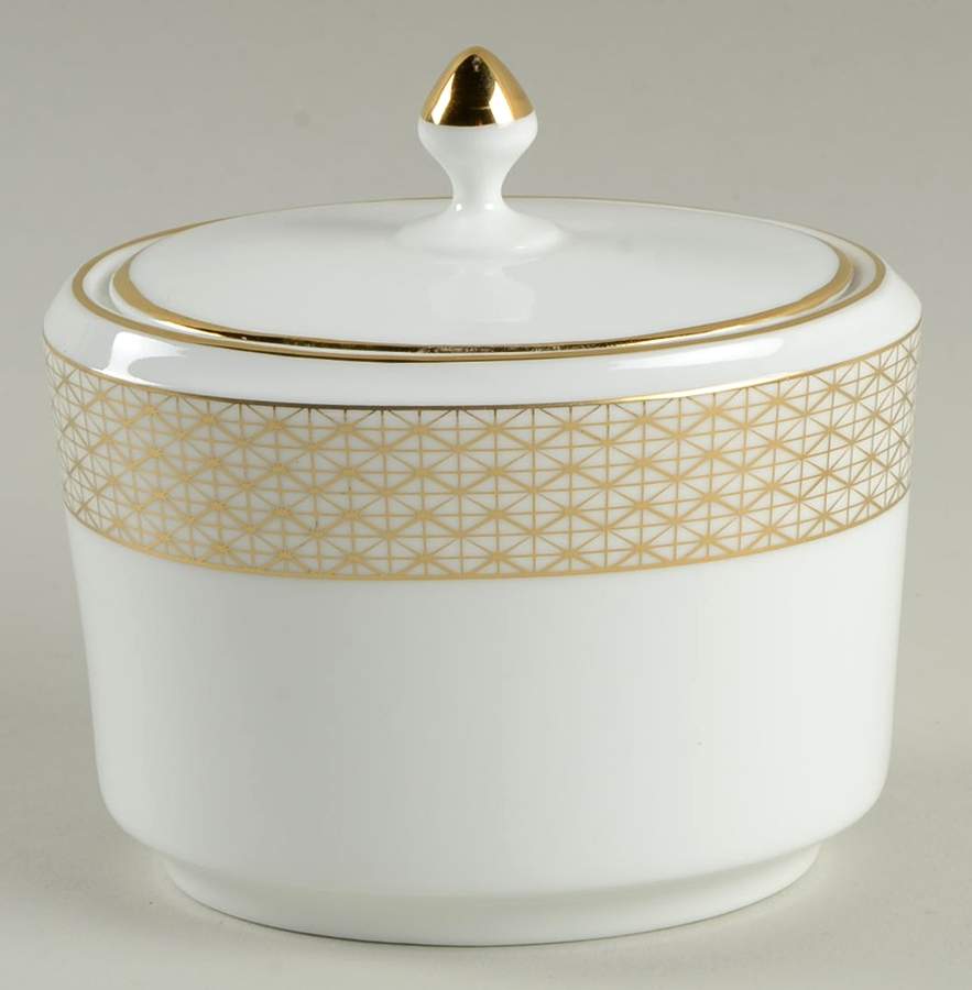 Lismore Diamond Cinnabar Sugar Bowl & Lid by Waterford China-1