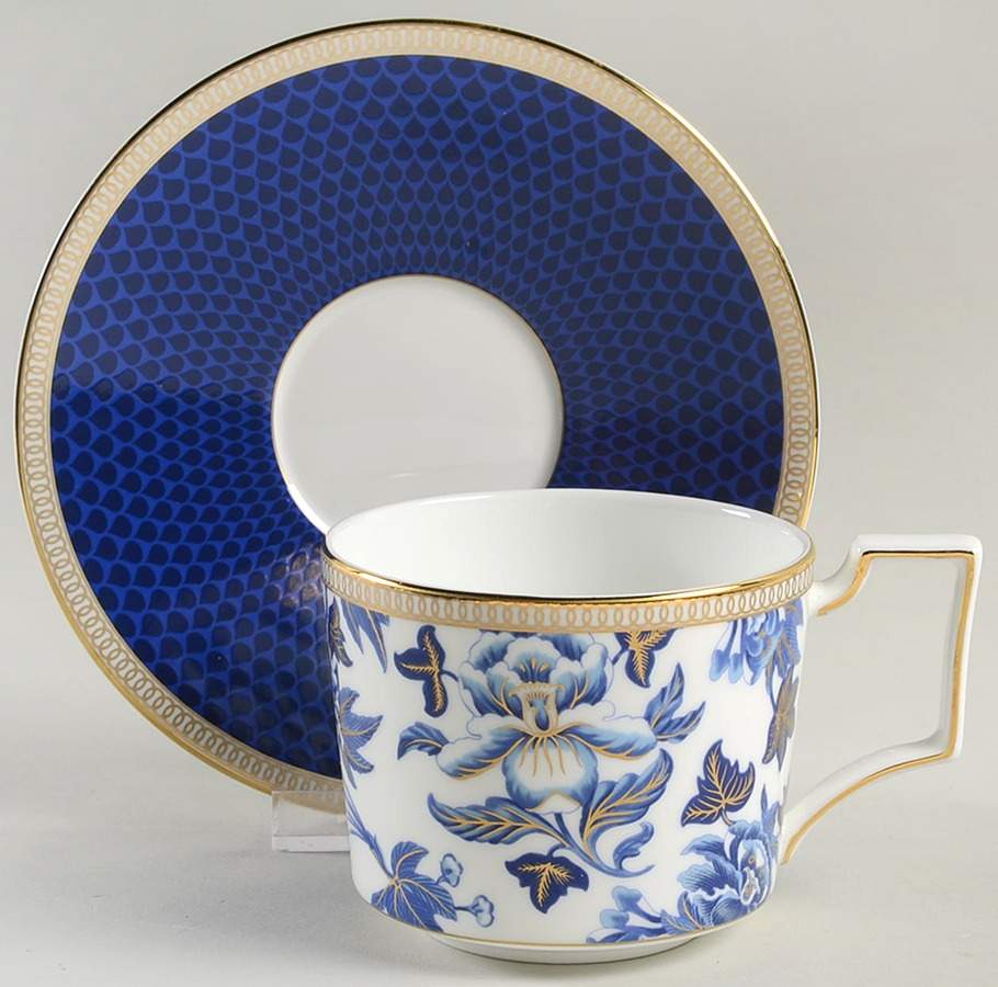 Hibiscus Flat Cup & Saucer Set by Wedgwood-1