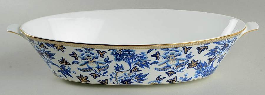 Hibiscus 12" Oval Vegetable Bowl by Wedgwood-1