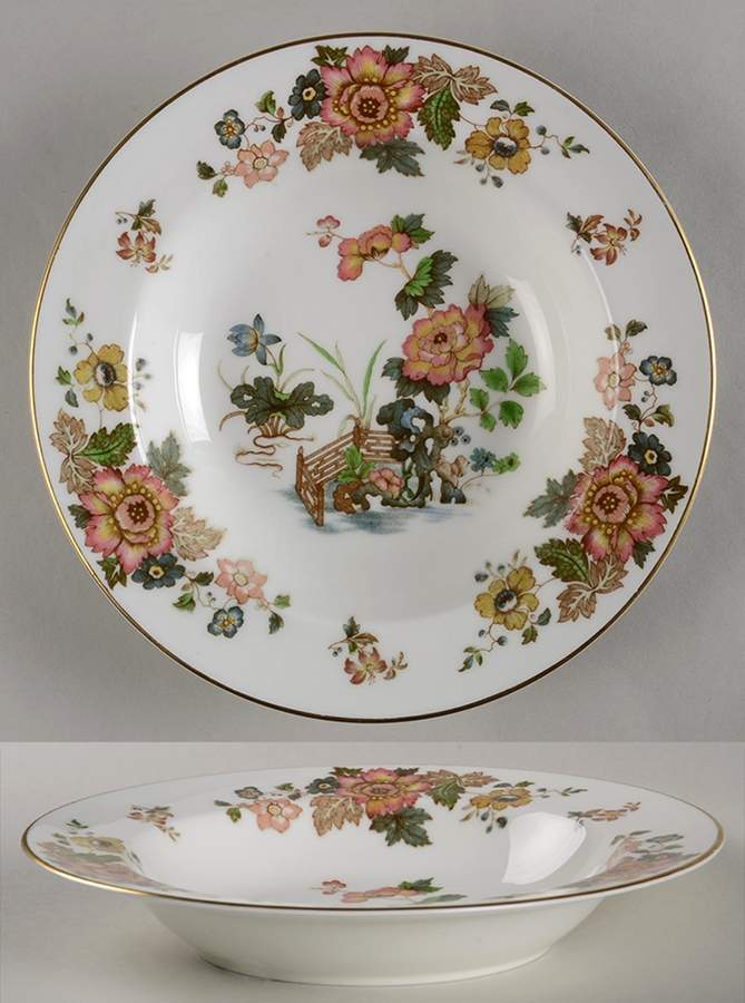 Eastern Flowers Rim Soup Bowl by Wedgwood-1