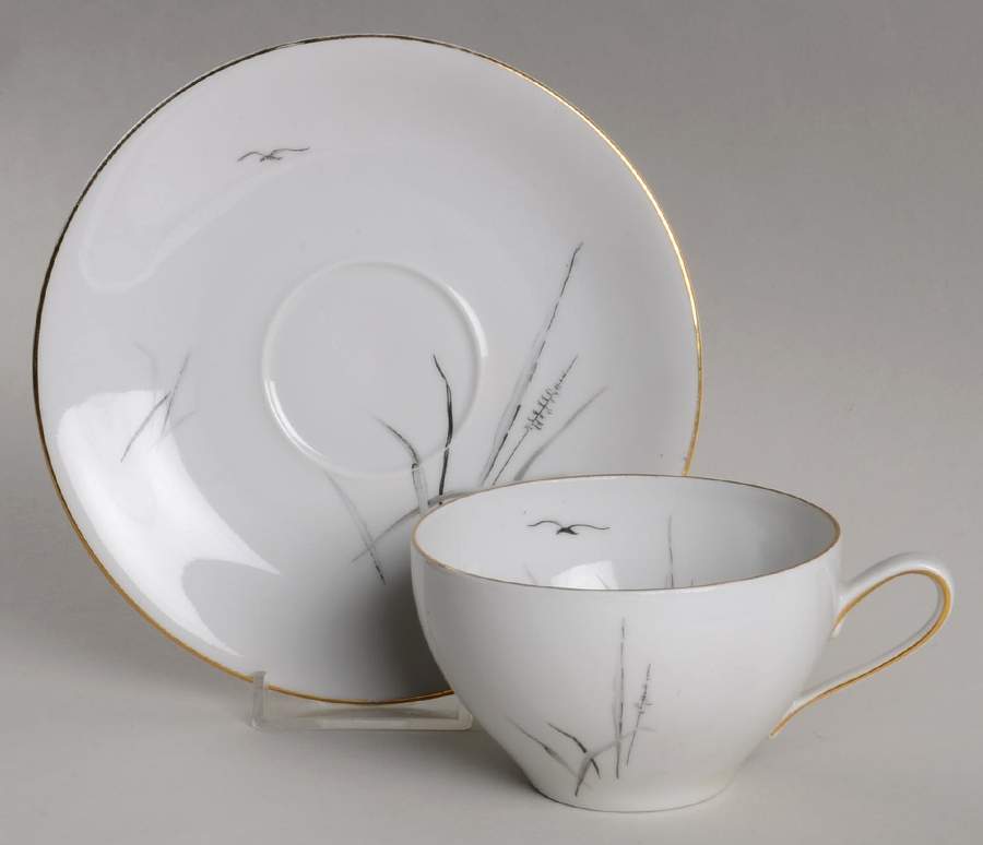 WIG13 (Gold Trim) Flat Cup & Saucer Set by Winterling - Bavaria-1