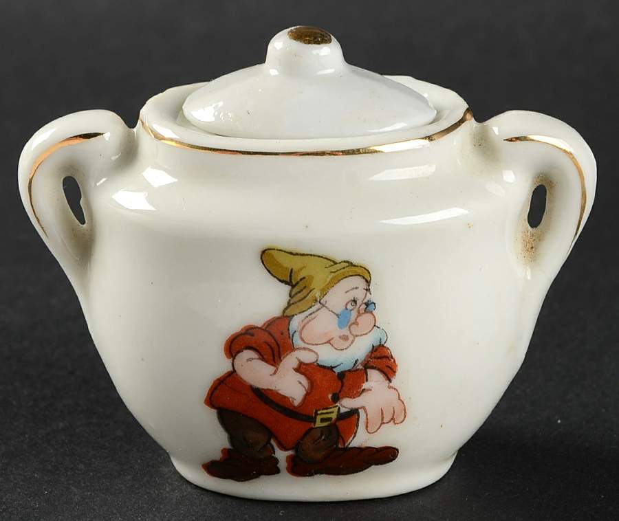 Snow White&The Seven Dwarfs Child's Sugar Bowl & Lid by Disney-1