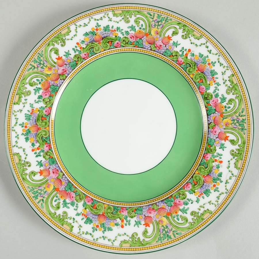 Dawlish (Green Trim and Center Band Dinner Plate by Wedgwood-1