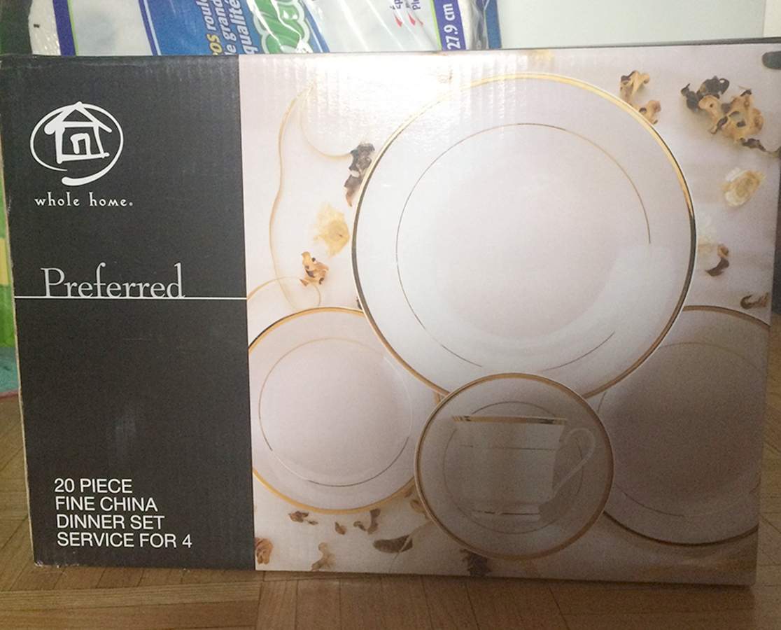 Double Banded Gold Dinner Plate by Whole Home-1