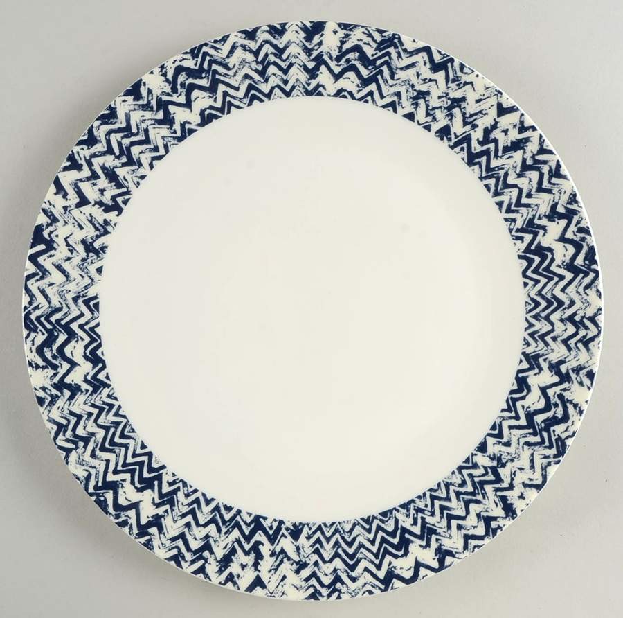 Vera Simplicity Indigo Chevron Dinner Plate by Wedgwood-1