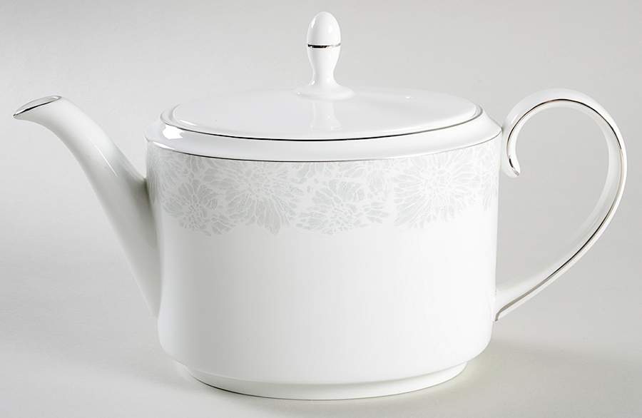 Vera Chantilly Lace Gray Teapot & Lid by Wedgwood-1