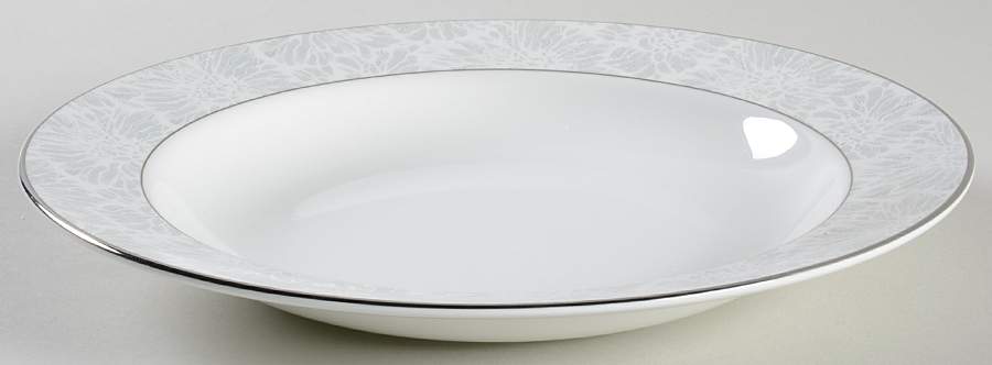 Vera Chantilly Lace Gray Large Rim Soup Bowl by Wedgwood-1