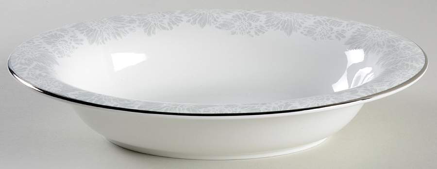 Vera Chantilly Lace Gray 10" Oval Vegetable Bowl by Wedgwood-1