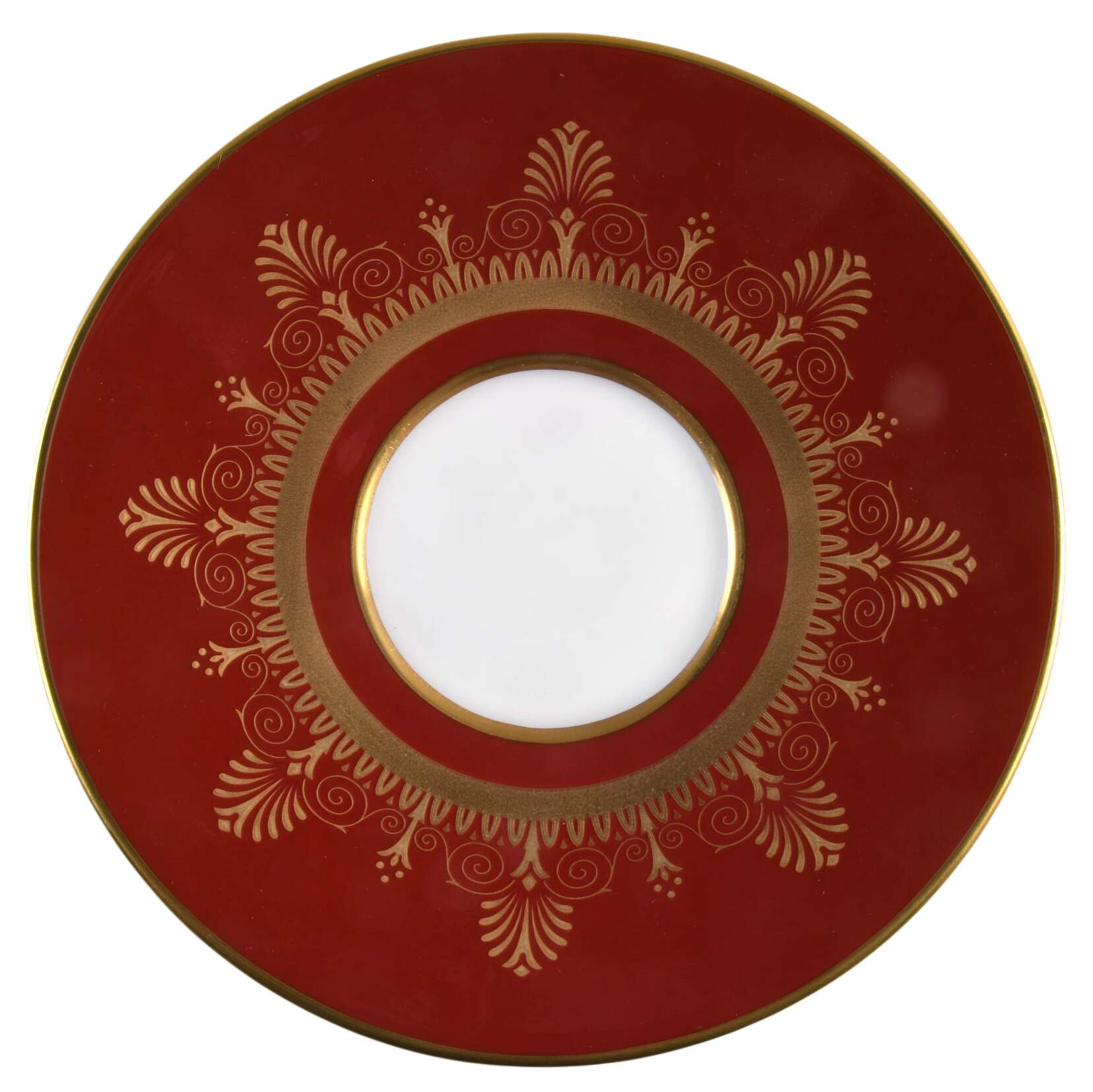 Anthemion Ruby Saucer by Wedgwood-1