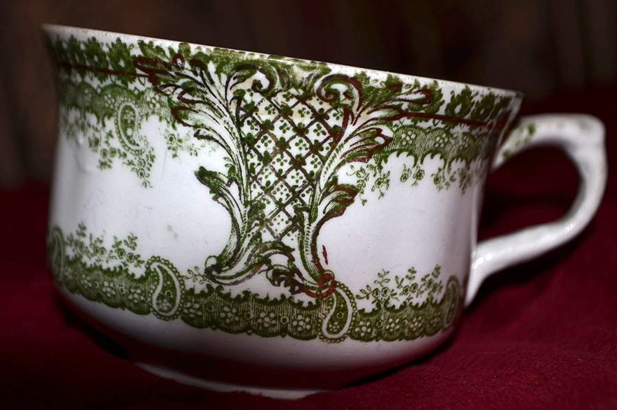 Limoges Green Flat Cup by Wood & Sons-1