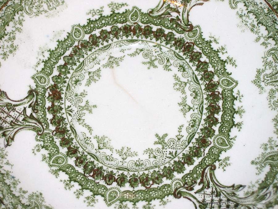 Limoges Green Bread & Butter Plate by Wood & Sons-1