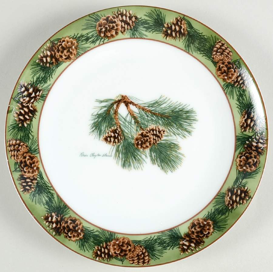 Pinecone Coupe Salad Plate by Wild Wings-1