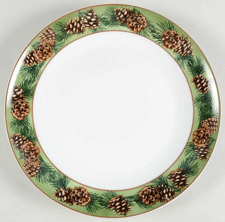 Pinecone Coupe Dinner Plate by Wild Wings-1