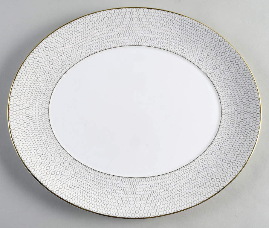 Arris Gio Gold 13" Oval Serving Platter by Wedgwood-1