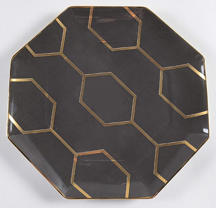 Arris Gio Gold Octagonal Luncheon Plate by Wedgwood-1
