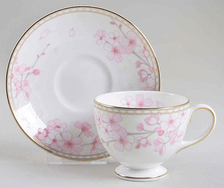 Spring Blossom Footed Cup & Saucer Set by Wedgwood-1
