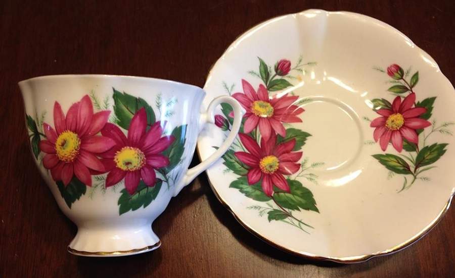 1258-83 Footed Cup & Saucer Set by Windsor (England)-1