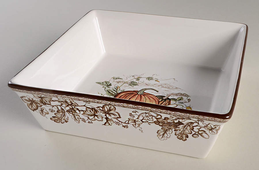 Plymouth Pumpkin 8" Square Baker by Williams-Sonoma-1
