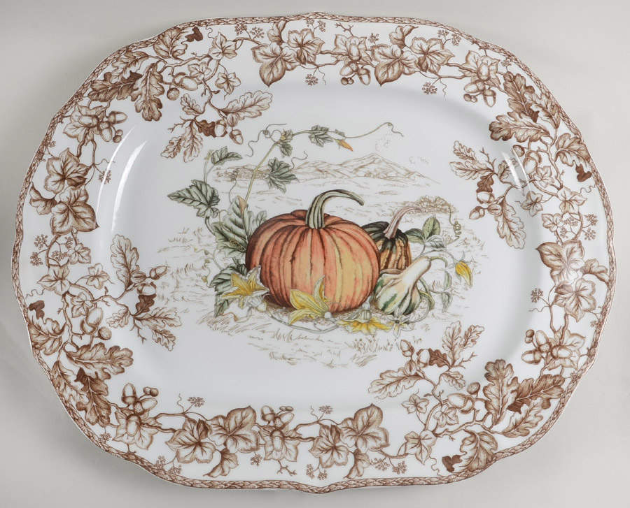 Plymouth Pumpkin 21" Oval Serving Platter by Williams-Sonoma-1