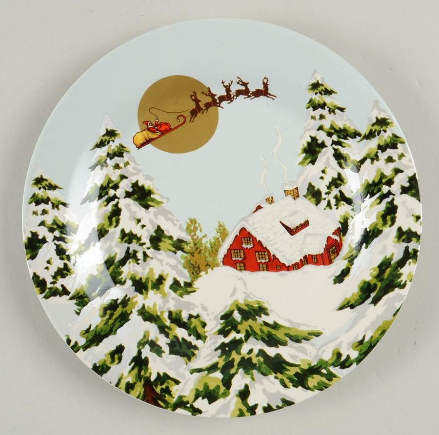 Vintage Holiday Salad/Dessert Plate by Williams-Sonoma-1