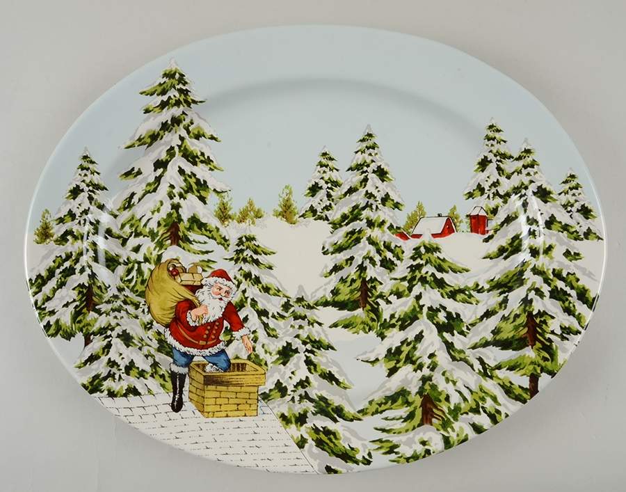 Vintage Holiday 17" Oval Serving Platter by Williams-Sonoma-1