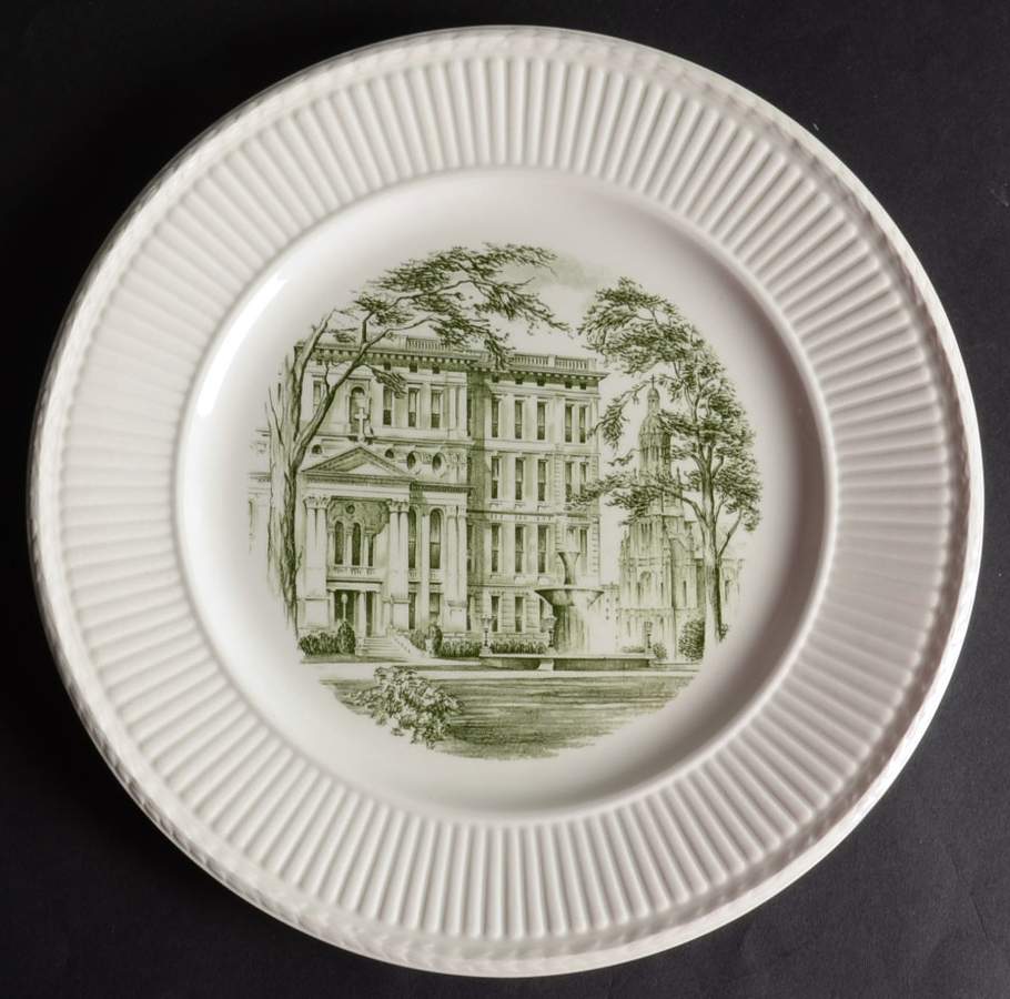 Saint Mary of the Woods Green Dinner Plate by Wedgwood-1