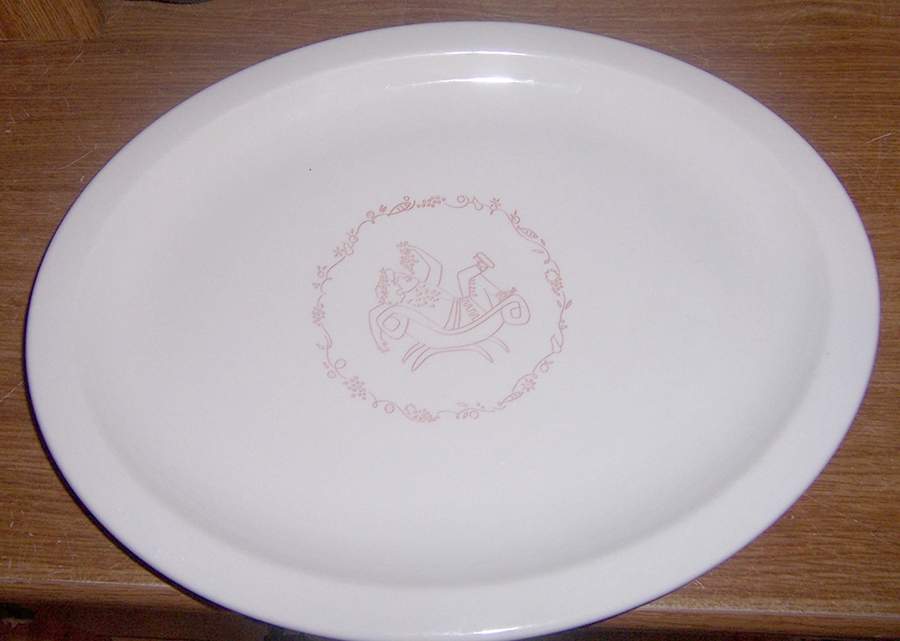 WAL35 12" Oval Serving Platter by Wallace (American)-1
