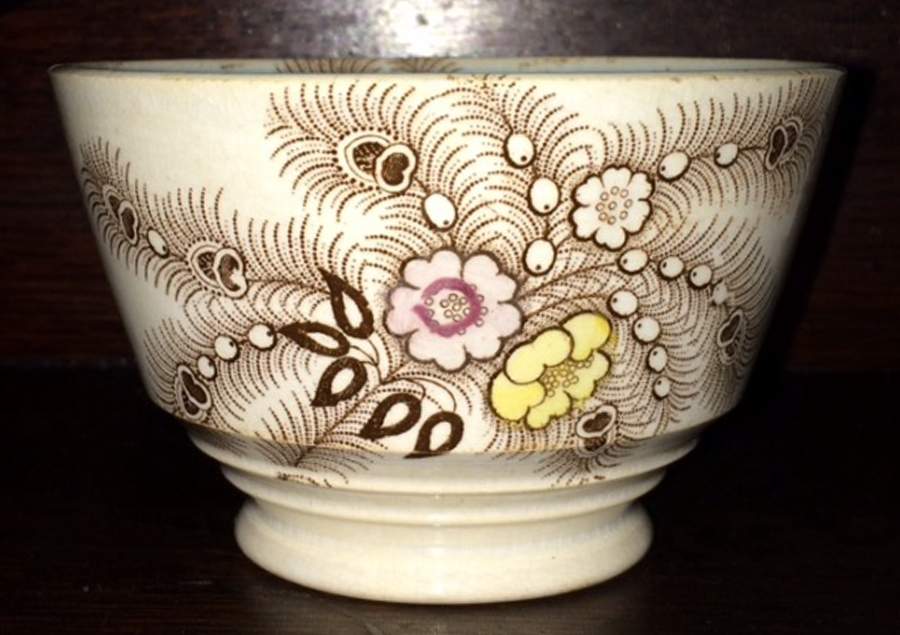 Feather Brown Open Sugar Bowl by Walker & Carter-1