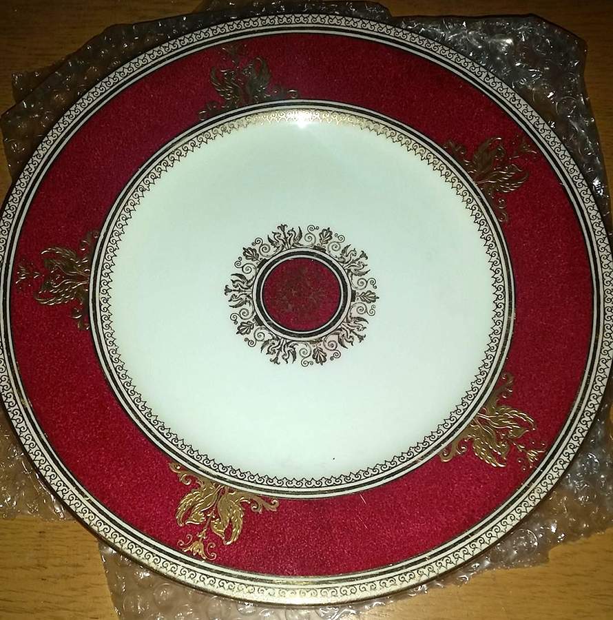 Columbia Powder Red Dinner Plate by Wedgwood-1