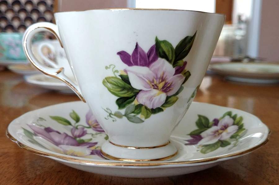 463-52 Footed Cup & Saucer Set by Windsor (England)-1