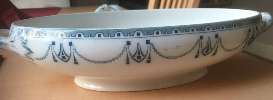 Clifton Blue Oval Vegetable No Lid by Wood & Sons-1
