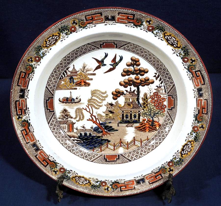 Willow (Rust Trim) Rim Soup Bowl by Wedgwood-1