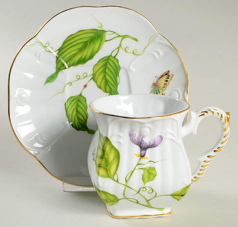 WRL7 Footed Cup & Saucer Set by Winrose Collection-1