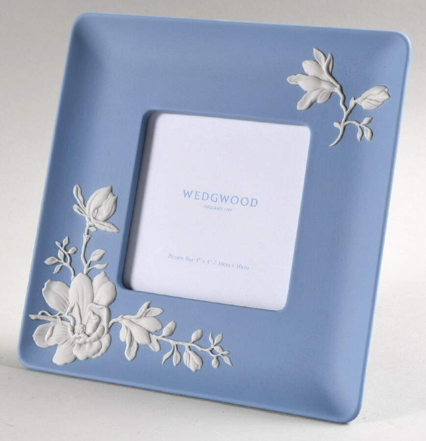 Magnolia Blossom-Blue Frame-Holds 4" X 4" by Wedgwood-1