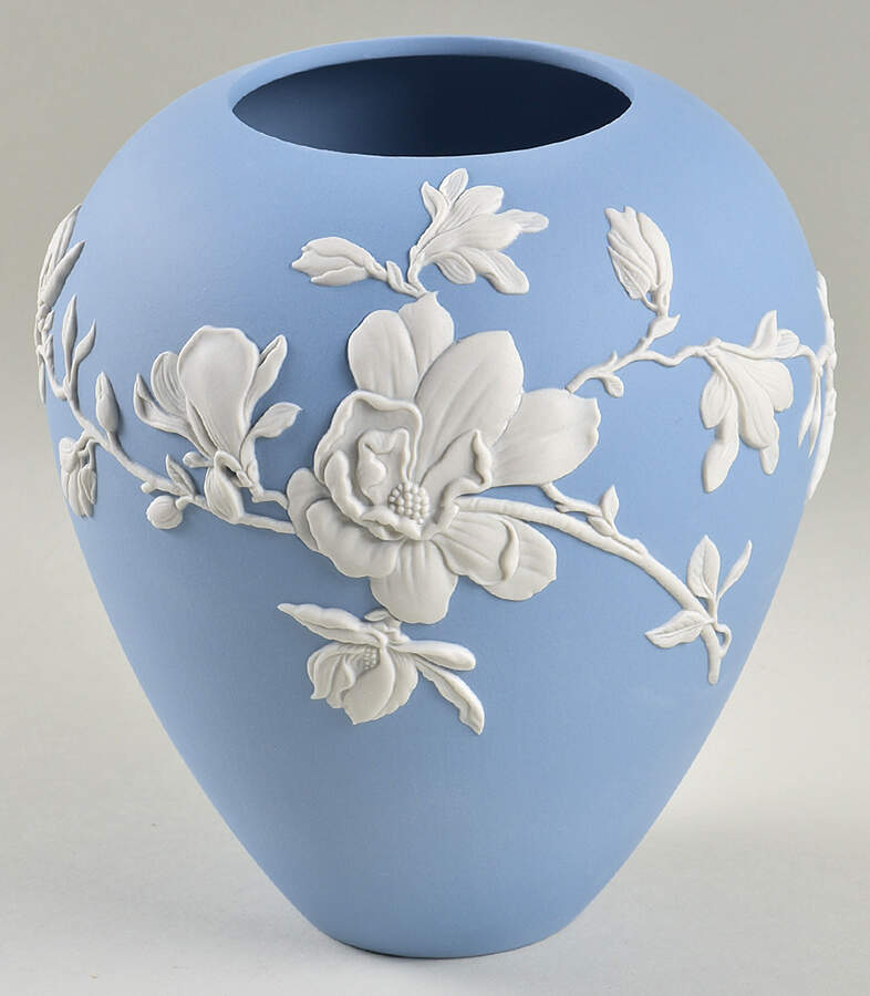 Magnolia Blossom-Blue 7" Vase by Wedgwood-1