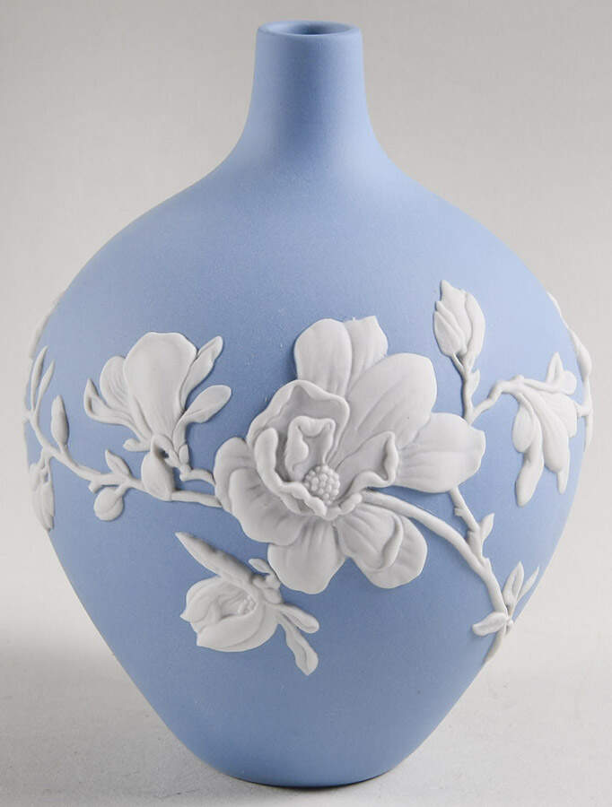 Magnolia Blossom-Blue 5" Bud Vase by Wedgwood-1