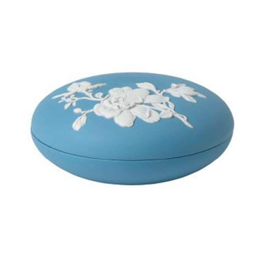 Magnolia Blossom-Blue 5" Round Box & Lid by Wedgwood-1