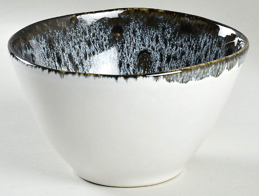 Reactive Glaze Black White Soup/Cereal Bowl by West Elm-1