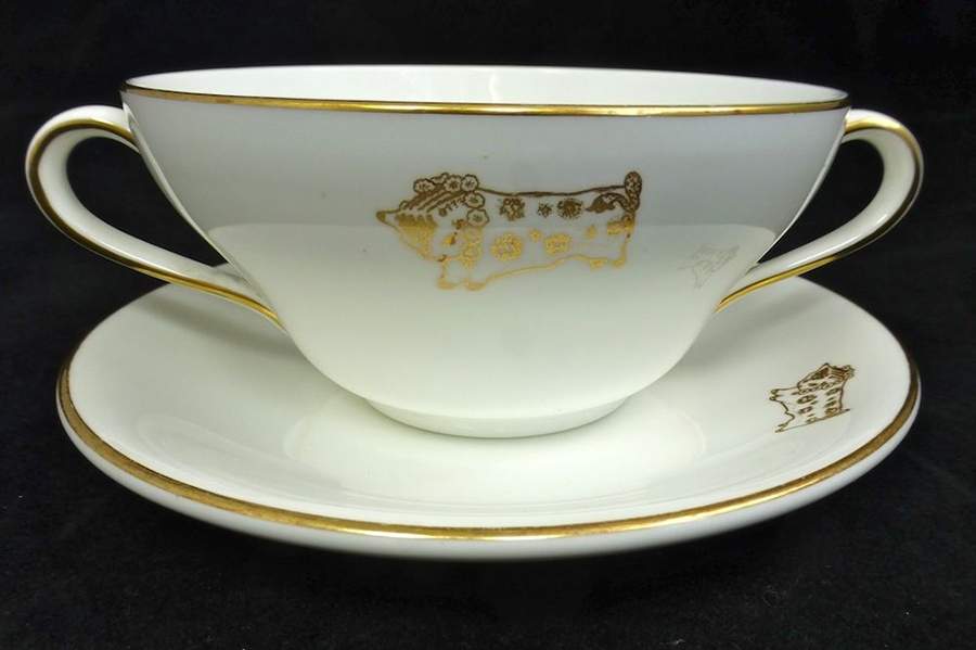 W4350 Flat Cream Soup Bowl & Saucer Set by Wedgwood-1