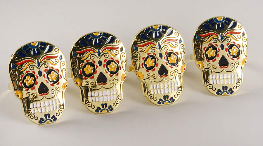 Day of the Dead Metal Napkin Ring - Set of 4 by Williams-Sonoma-1